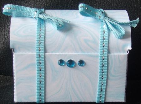 Gift Box Casket - Satin Ice Blue by GWYNETH GEORGE