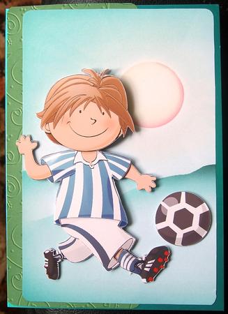 Mini Dude Footballer Blue Decoupage Sheet by GWYNETH GEORGE
