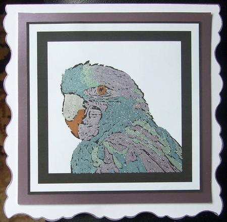 Parrot Digital Stamp/ Glass Painting by GWYNETH GEORGE