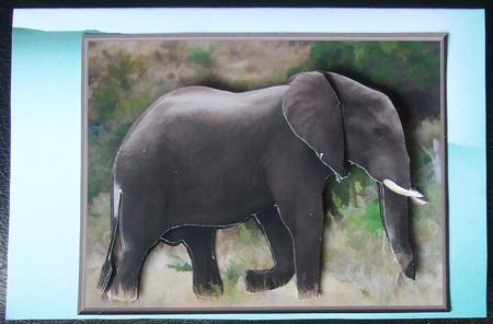 African Elephant 3D Decoupage by GWYNETH GEORGE