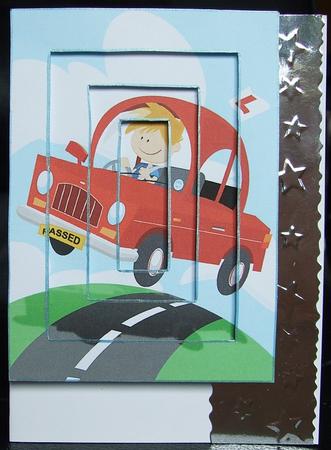 Passed Driving Test Red. Inverted Pyramid. by GWYNETH GEORGE
