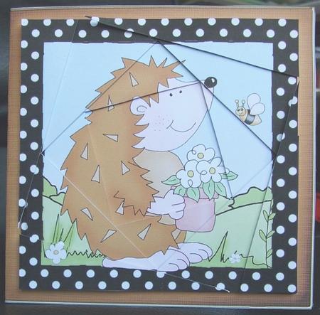 Hedgehog Cut and Fold Card by GWYNETH GEORGE