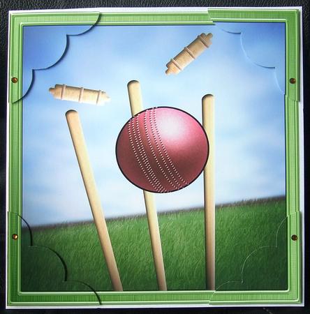 8 x 8 Cricket Scalloped Corner Topper by GWYNETH GEORGE