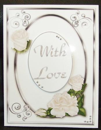 Beige Rose Oval Frame by GWYNETH GEORGE