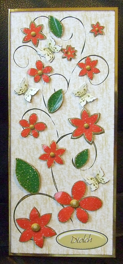 Flowers Tall Card Topper 3 by GWYNETH GEORGE