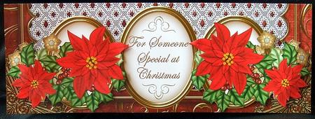 Red Poinsettia Someone Special Large Dl Card Kit by GWYNETH GEORGE