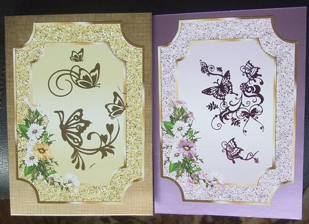 Glittered Frame Toppers with Flowers by GWYNETH GEORGE