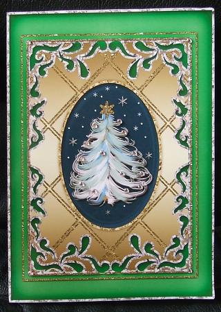 Fluffy Christmas Cut & Fold Quick Christmas Card (8) by GWYNETH GEORGE