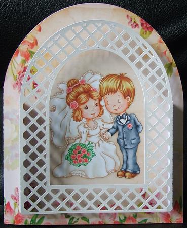 313 Lattice 3-d Wedding Card    Multiple Machine Formats by GWYNETH GEORGE