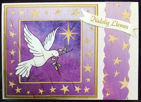 Christmas Dove Wavy Corner side stacker Topper by GWYNETH GEORGE
