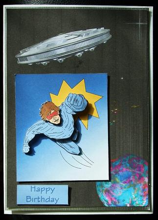 Superhero (light Blue) - Decoupage by GWYNETH GEORGE