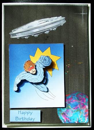 Alien Spaceship A4 Backing Paper 2 by GWYNETH GEORGE