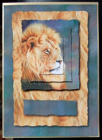 Lion Card Front by GWYNETH GEORGE