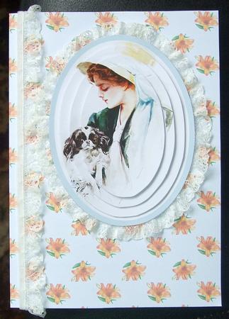 Elegant Lady in Blue Oval Pyramage by GWYNETH GEORGE