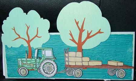 Tractor & Trailor Stamp by GWYNETH GEORGE