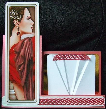 Art Deco Ladies Toppers/bookmarks Red by GWYNETH GEORGE