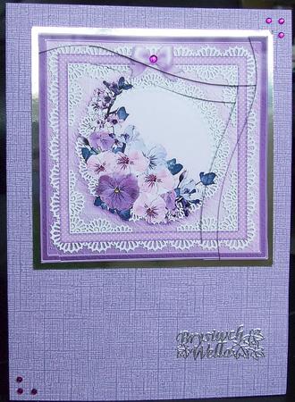 Spring Flowers Quick Card with Wavy Spiral Side Stacker by GWYNETH GEORGE