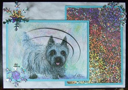 Cairn Terrier Dog Keen for Walk by GWYNETH GEORGE
