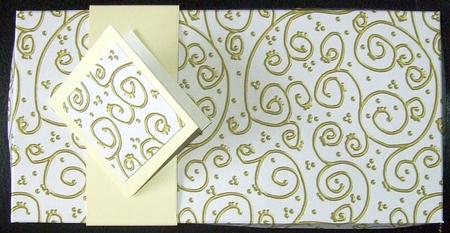 'gold Metallic Swirls' Backing Paper - Shades of White by GWYNETH GEORGE