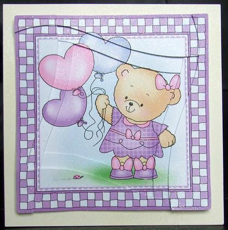 Rosie's Balloons Quick Card with Wavy Spiral Side Stacker by GWYNETH GEORGE