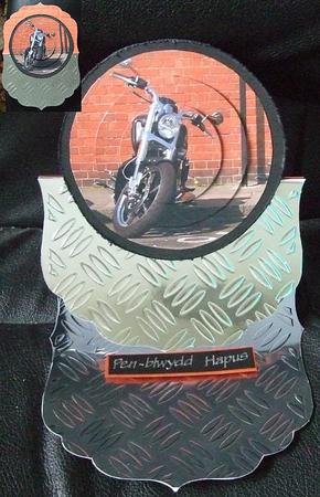 Motorbike Circle Pyramid by GWYNETH GEORGE