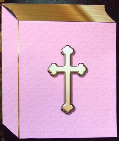 Pink Bible Shaped Card by GWYNETH GEORGE
