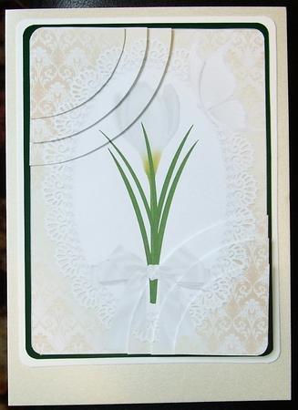 White Crocus Duo Corner Stacker by GWYNETH GEORGE