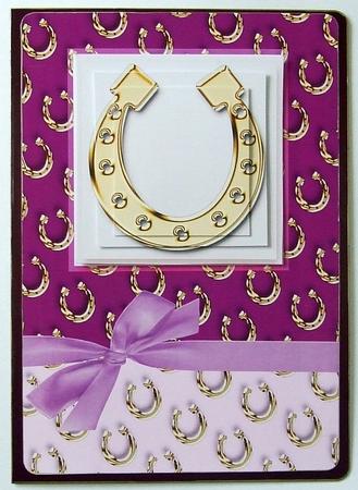 Horse Shoe Pyramage Card by GWYNETH GEORGE