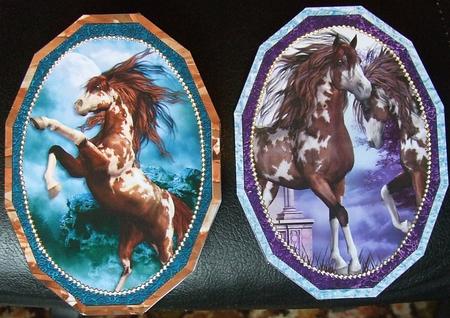 Two Polygon Painted Ponies Note Cards by GWYNETH GEORGE