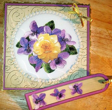 Flowers & Pearls Quick Card with Corner Wavy Side Stacker by GWYNETH GEORGE