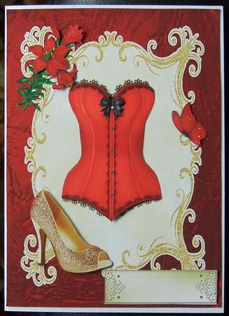 Red Basque & Gold Shoe by GWYNETH GEORGE