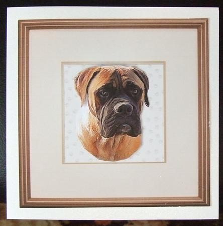 Bullmastiff Portrait 3D Decoupage by GWYNETH GEORGE