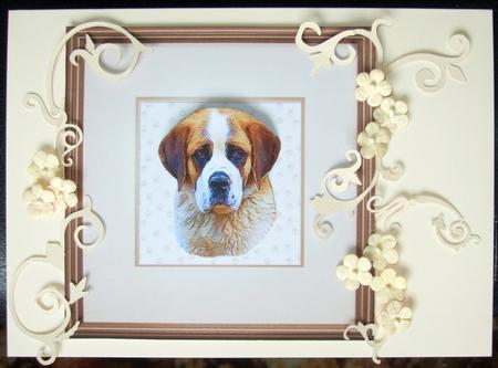 St.bernard Portrait 3D Decoupage by GWYNETH GEORGE