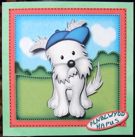 Jock the Westie Dog Quick Card & 3D Decoupage by GWYNETH GEORGE