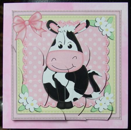 Milly Moo Cow Shell Edged Corner Stacker by GWYNETH GEORGE