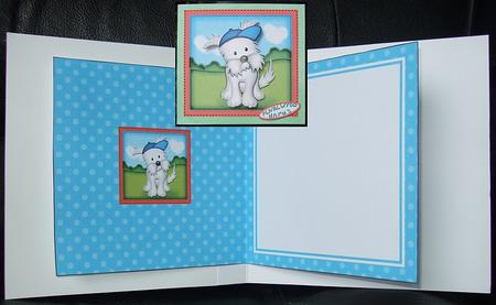 Jock the Westie Dog Matching Square Insert by GWYNETH GEORGE