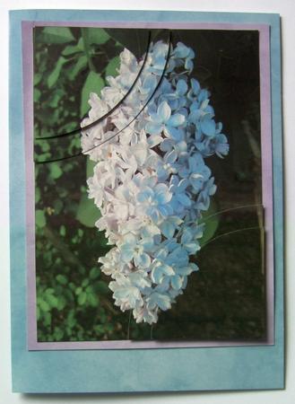 Lilac Flower Duo Corner Stacker by GWYNETH GEORGE