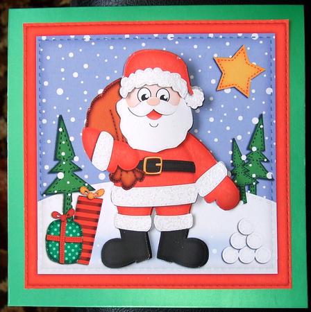 Xmas Santa Quick Card N 3D Decoupage by GWYNETH GEORGE