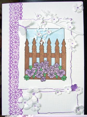 Floral Fence Stamp by GWYNETH GEORGE