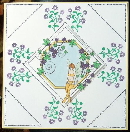 Fairy in Floral Frame Stamp by GWYNETH GEORGE