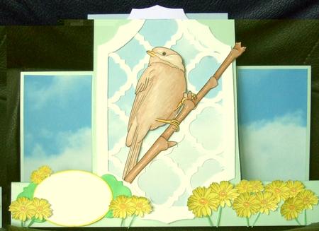 Finch on Branch Stamp by GWYNETH GEORGE