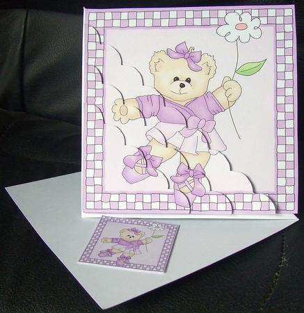 Ballerina Teddy Scallop Corner Side Stacker Topper by GWYNETH GEORGE
