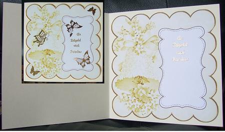Gold Wedding Bells Plain 8in Scallop Insert Panel by GWYNETH GEORGE