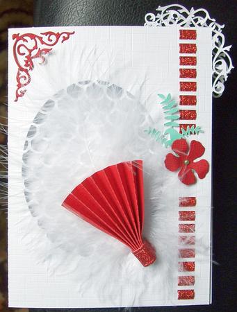 Ribbon Threading Fan Card by GWYNETH GEORGE