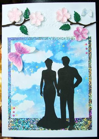 Silhouette Bride and Groom by GWYNETH GEORGE