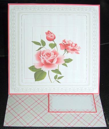 Shabby Chic Rose Easel Card Base 2 Mix N Match by GWYNETH GEORGE