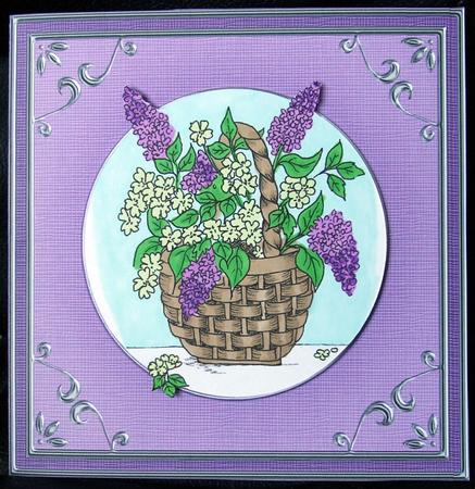 Square 'silver Metallic Frame' Card Front or Insert by GWYNETH GEORGE