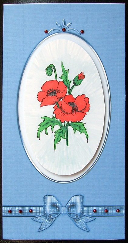Dl Fancy Bow Card Front or Insert by GWYNETH GEORGE
