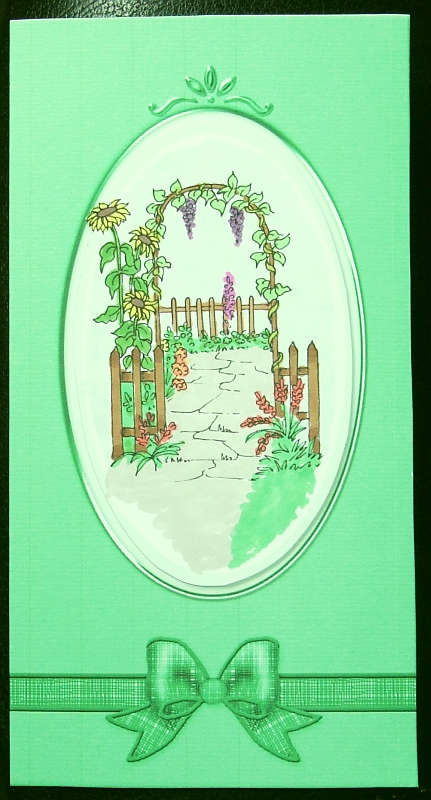 Dl Fancy Bow Card Front or Insert by GWYNETH GEORGE
