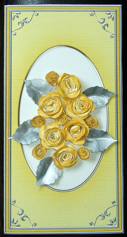 Dl 'silver Metallic Frame' Card Front or Insert by GWYNETH GEORGE
